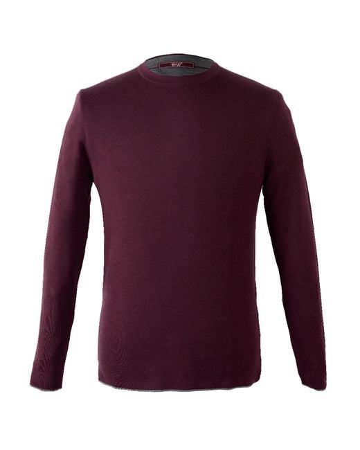 DAVID WEJ Purple Harley Crew Neck Sweater for men