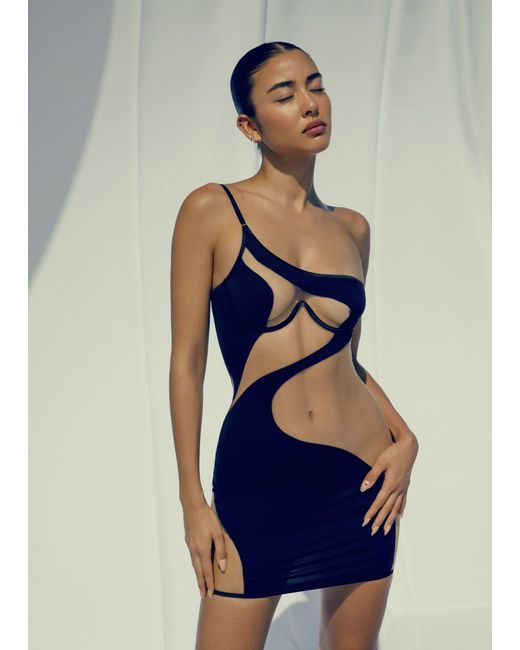 GOD SAVES QUEENS Black Carmen Dress Nude