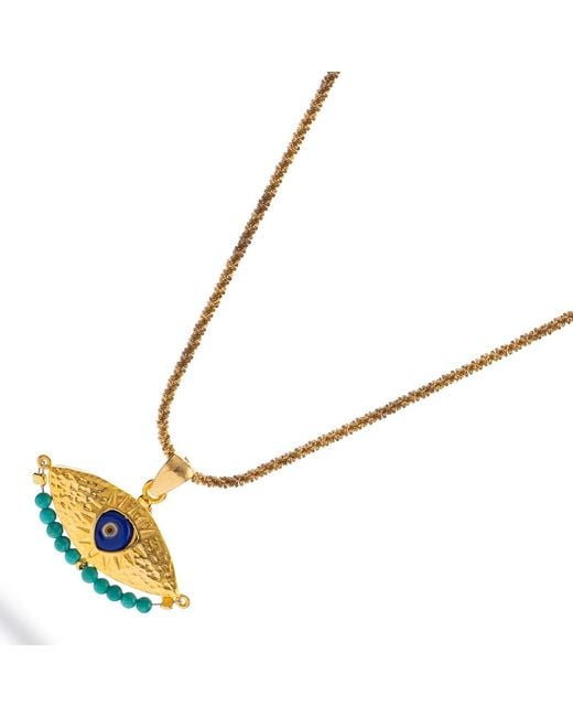 Ebru Jewelry Metallic Spiritual Aura Evil Eye Necklace