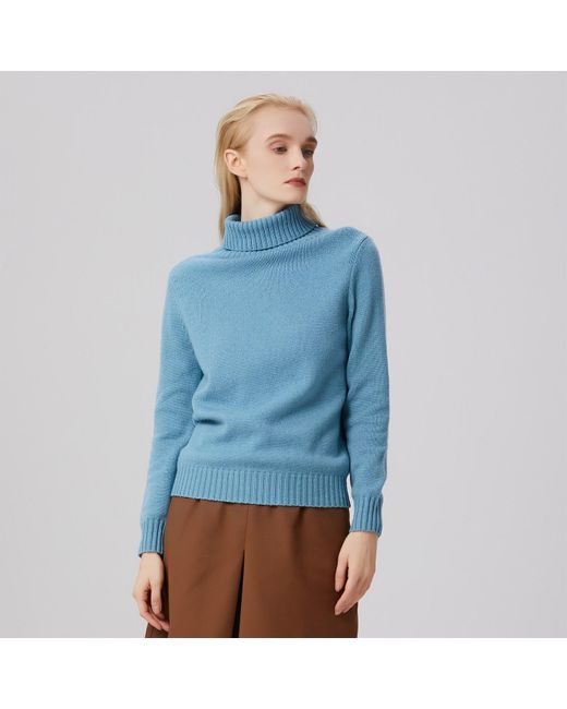 Smart and Joy Blue Turtle Neck Jumper