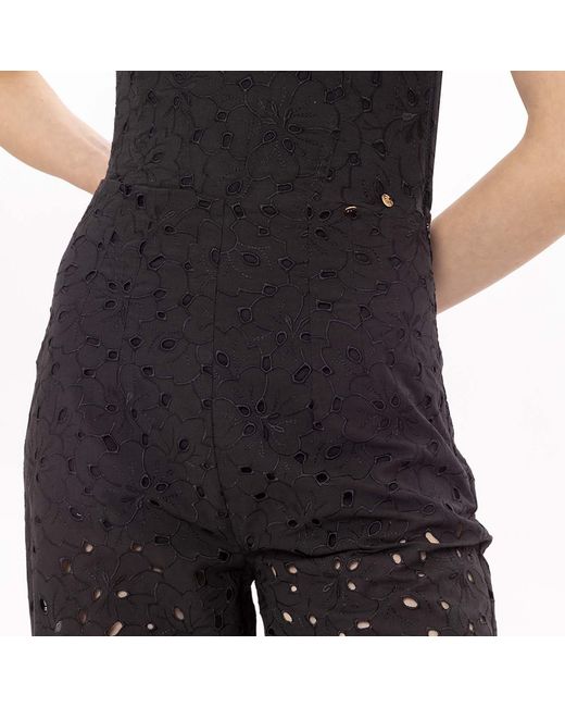 Nissa Black Embroidered Cotton Pants