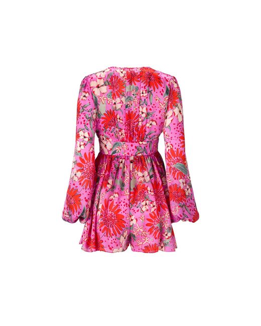 Lita Couture Pink Floral Print Jumpsuit