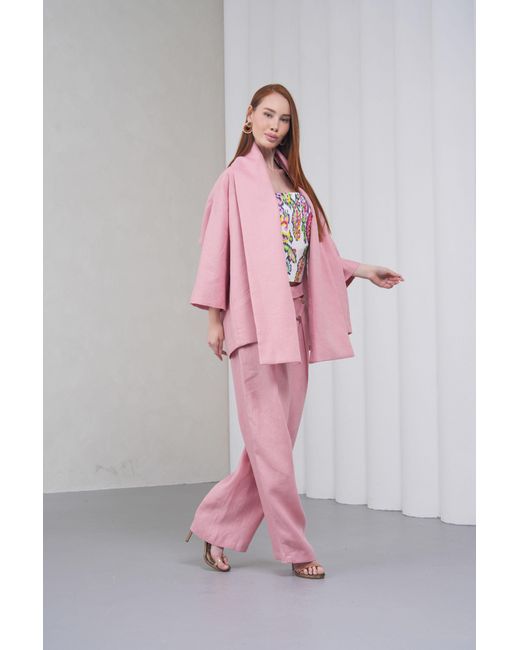 Lumina Eligma Pink The Duality Linen Jacket