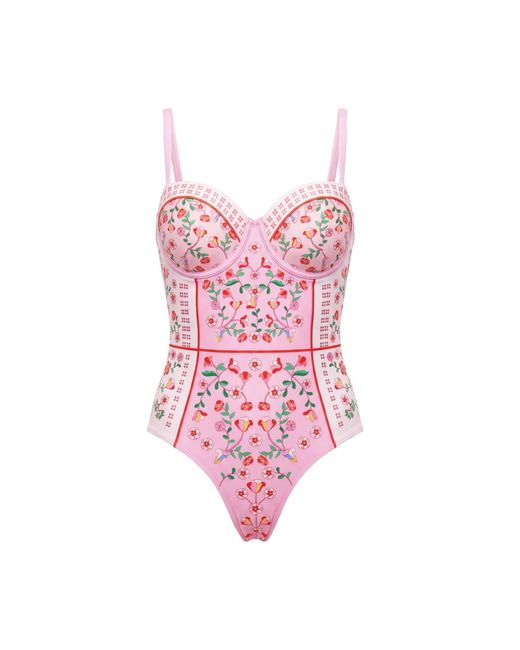 Jessie Zhao New York Pink Blush Botanica One Piece Swimsuit