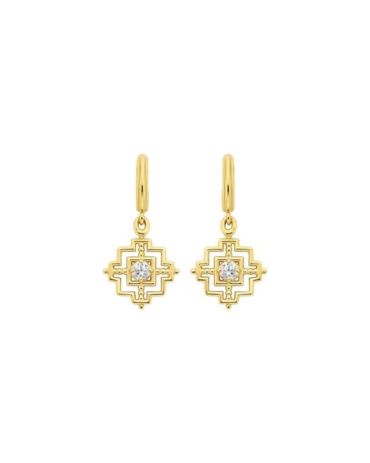 Zoe & Morgan Metallic Centred Earrings Zircon