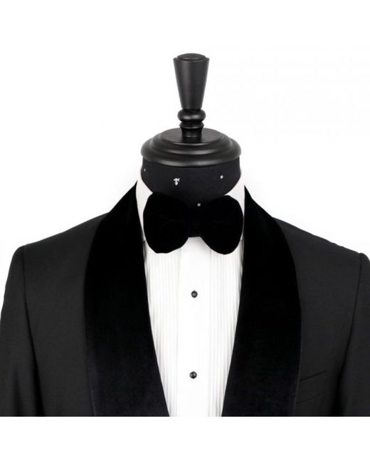 DAVID WEJ Black Alfredo Single Breasted Velvet Shawl Lapel Tuxedo Set – for men