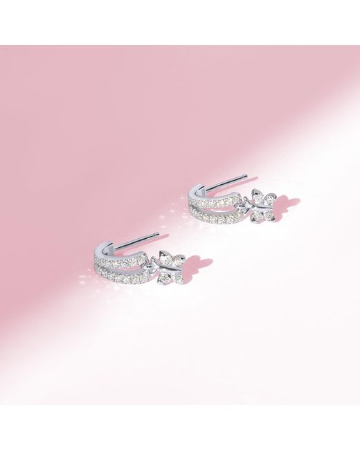 BLOOMTINE | Earth Angel HQ White Enchanting Flutterfly Sterling Butterfly Huggies