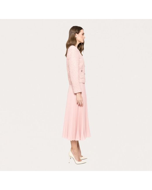 Nissa Pink Bouclé Suit Jacket