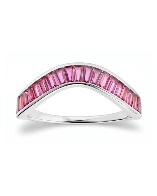Kylie Harper Purple Baguette-Cut Swirl Band Ring