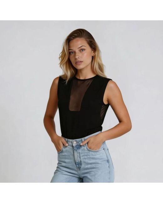 Marianne by Marie Jordane Black Kylie Organic Cotton Mesh Panel Made