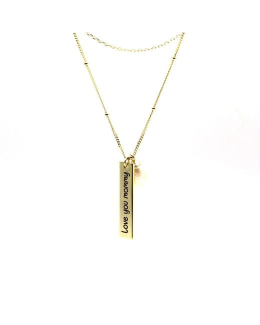 VicStoneNYC Fine Jewelry Metallic Love You Mommy Pearl Necklace