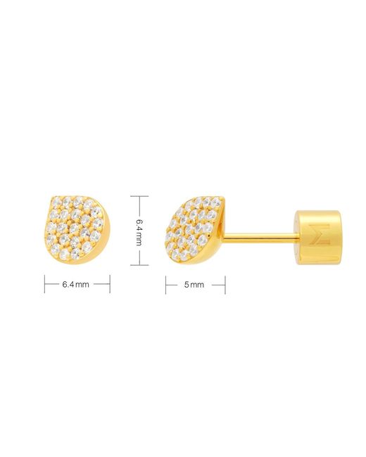 Meulien Metallic Waterdrop Bud Stud Earrings With Pave Cz