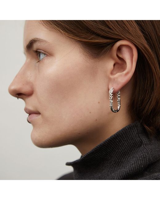 Kasun Metallic Rectangle Hoop Earring