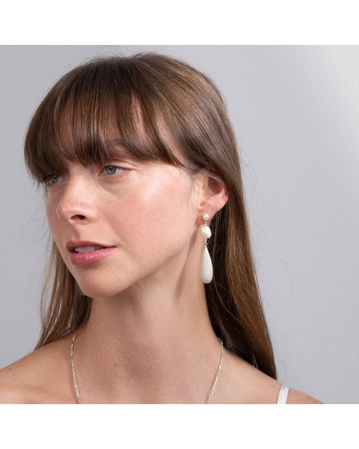 Zoe & Morgan White Ava Pearl Earrings