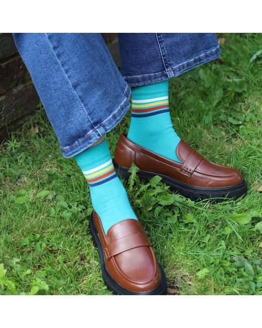 Peper Harow - Made in England Green Mix Tape Socks –