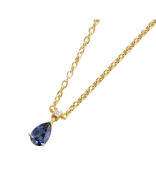 Juvetti Metallic Ori Small Pendant Necklace Sapphire & Diamond