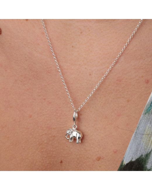 Lily Charmed Metallic Sterling Elephant Charm Necklace