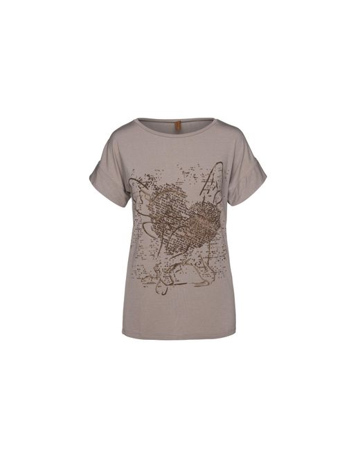 Conquista Gray Printed Micromodal Tee Swl