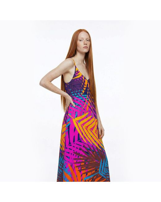 Aloha From Deer Purple Colorful Palm Maxi Dress