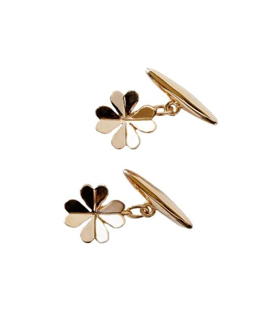 Lee Renee Metallic Lucky Clover Cufflinks– for men