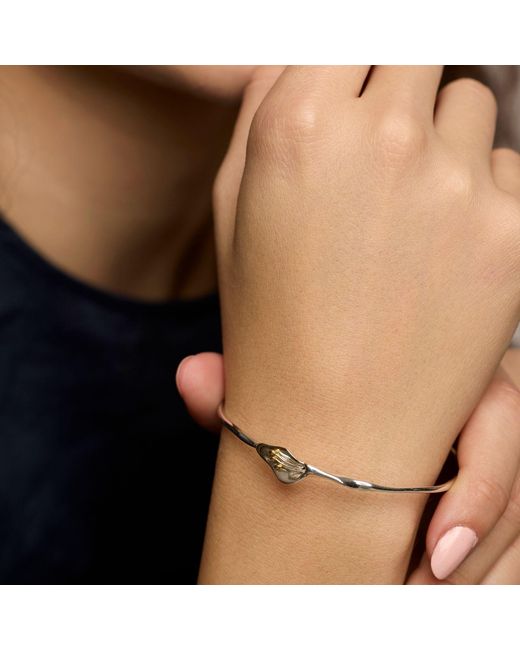 Isla Silver Multicolor Elegant Sterling Lily Bangle