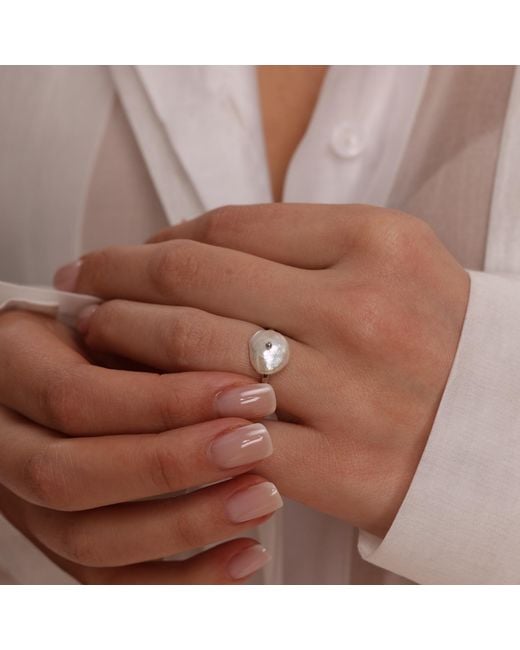 Pearl Code White Keshi Pearl Ring Rozeta Zenith