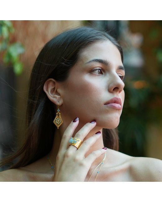Ebru Jewelry Metallic Vintage Style & Design Dangle Earrings