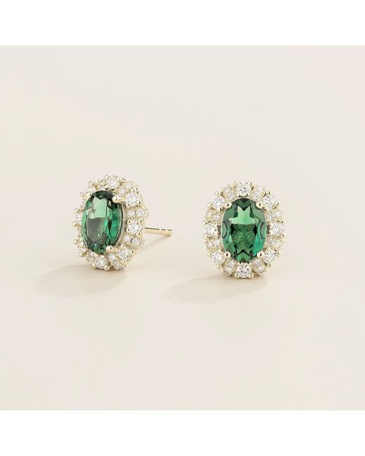 Juvetti Green Viva Earrings Emerald & Diamond
