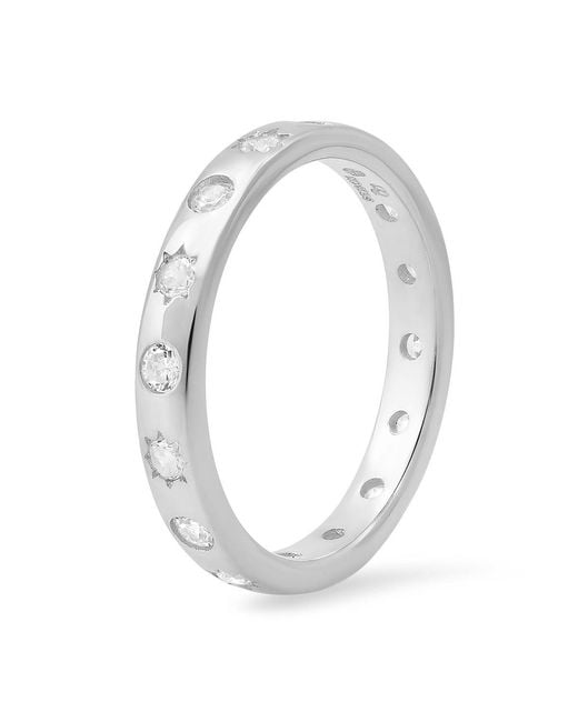 Kylie Harper Metallic Celestial Diamond Cz Stackable Eternity Band Ring
