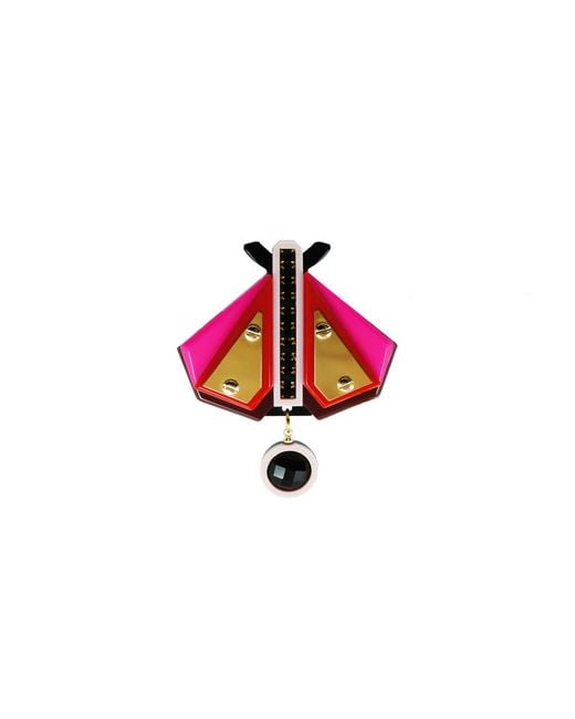 Gissa Bicalho Red Acrylic Handmade Brooch Papaloti