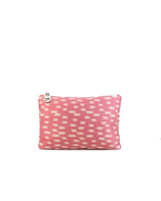 SJW BAGS LONDON Pink Aquila Ikat Clutch Bag