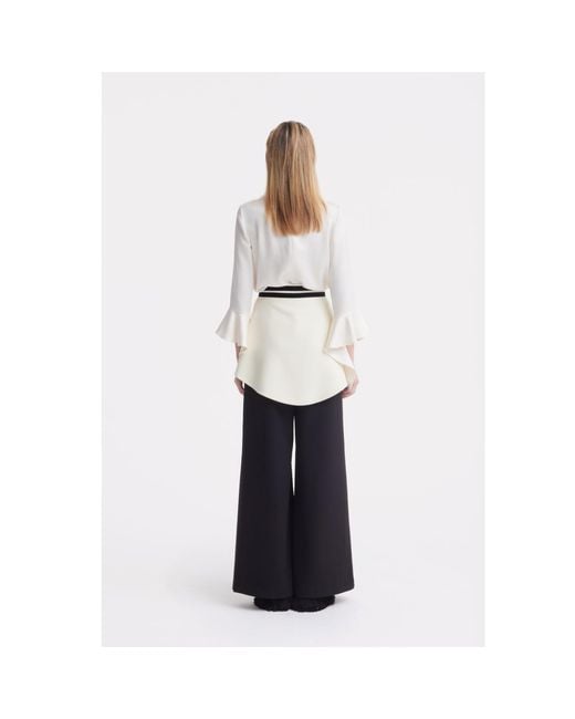 Julia Allert Black Neutrals Statement Waist Wide-Leg Trousers –