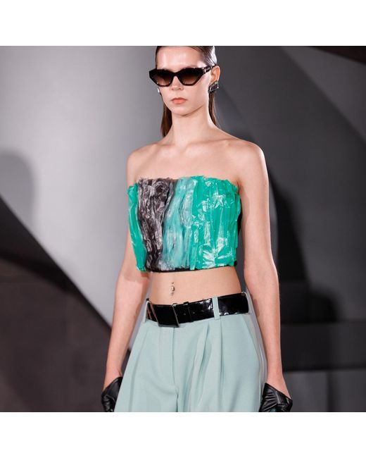Laura Daili Green Reclaimed Layers Corset