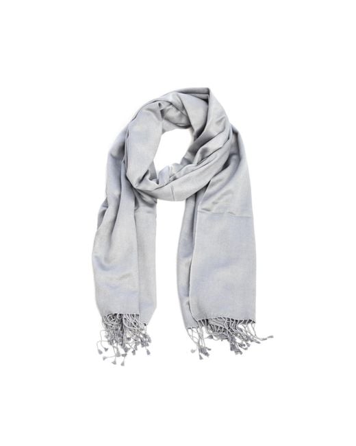 Saachi White Pashmina Satin Scarf