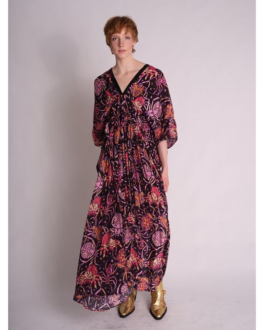 Any Old Iron Purple Spiders From Mars Kaftan Dress