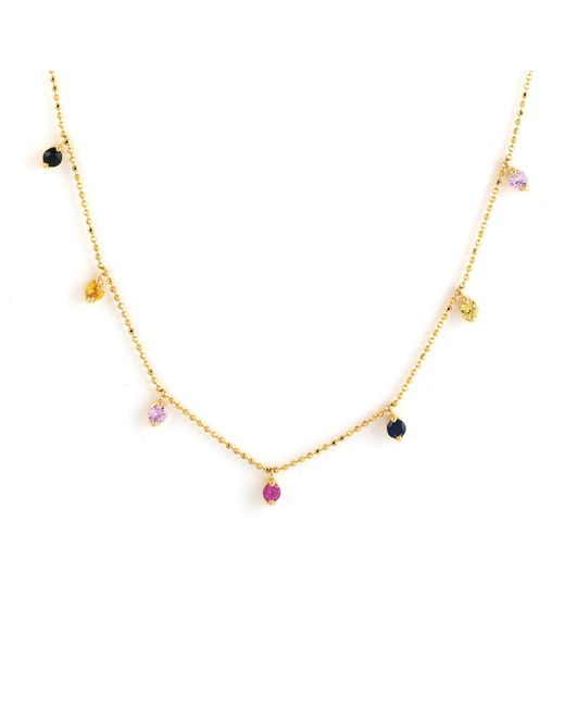 Artisan Metallic Sapphire Station Necklace