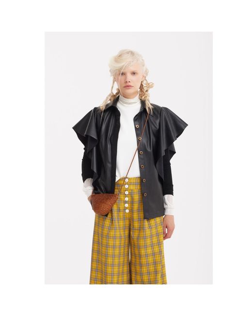 Julia Allert Yellow Button Front Palazzo Trousers