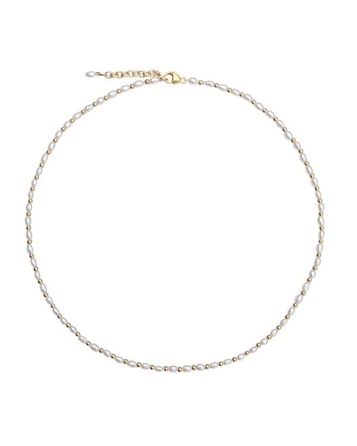 Kiri & Belle Metallic Nina Tiny Pearl And Bead Necklace