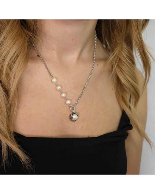 Unaloe Metallic Lumina Necklace With Pearl