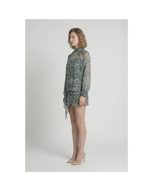 Modenaire Green Printed Blouse And Asymmetric Skirt Co-Ord Set