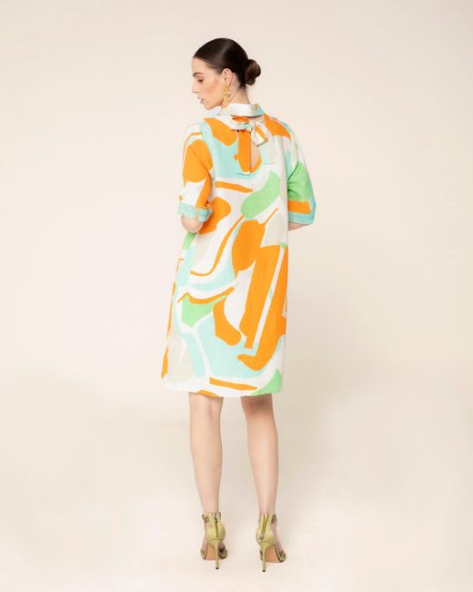 Niza Orange Short Shirt Dress Bora