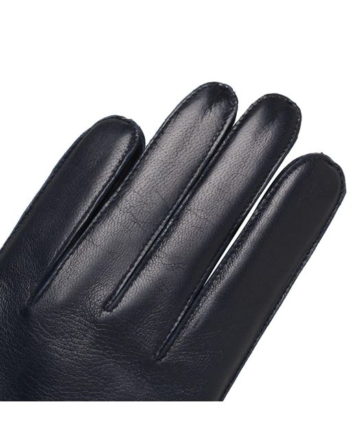 1861 Glove Manufactory Black Bergamo Nappa Leather Gloves for men