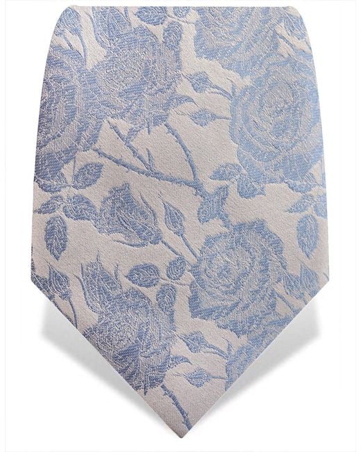 Gresham Blake Blue Light Rose Silk Tie for men