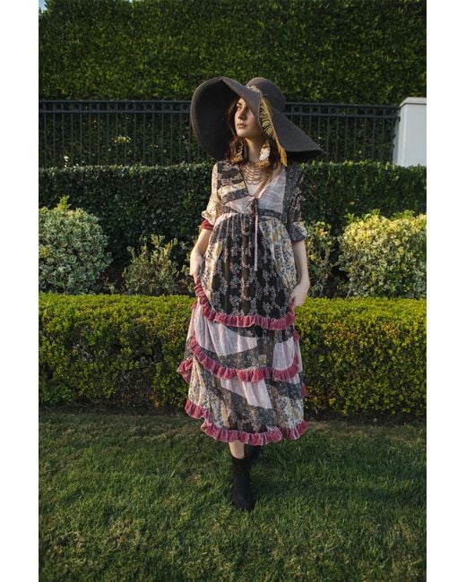 Jennafer Grace Black Hana Heather Velvet Ruffle Maxi Dress