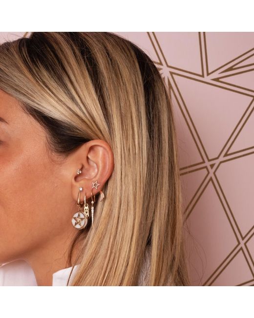 Ecce | Artisan Diamonds Metallic Single 14K Diamond Pole Star Earring Back
