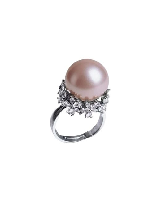 Ninemoo Metallic Celeste Pearl Crown Ring