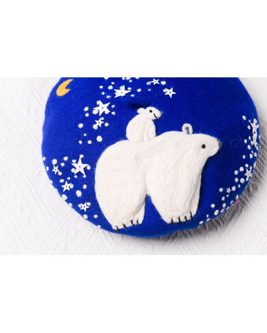 Heartfelt Layers Blue Polar Bear Constellation Beret