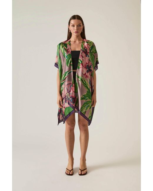 James Lakeland Green Floral Kaftan