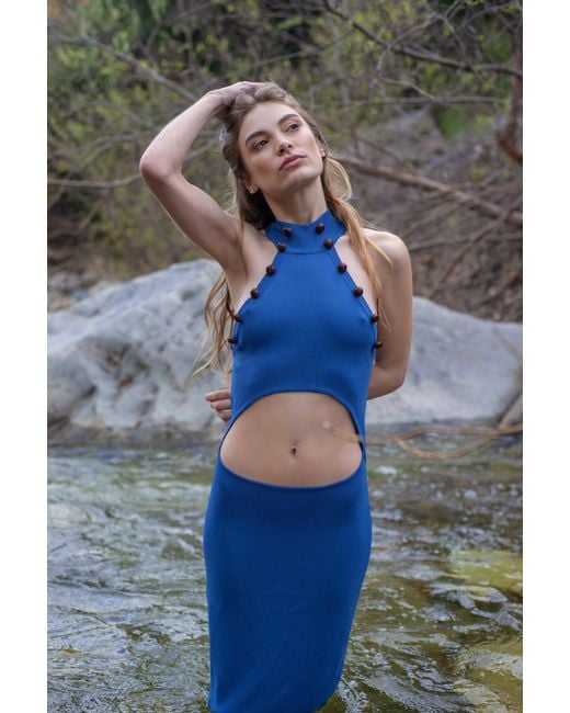 Catnip and Seaweed Blue The Provence Midi Dress