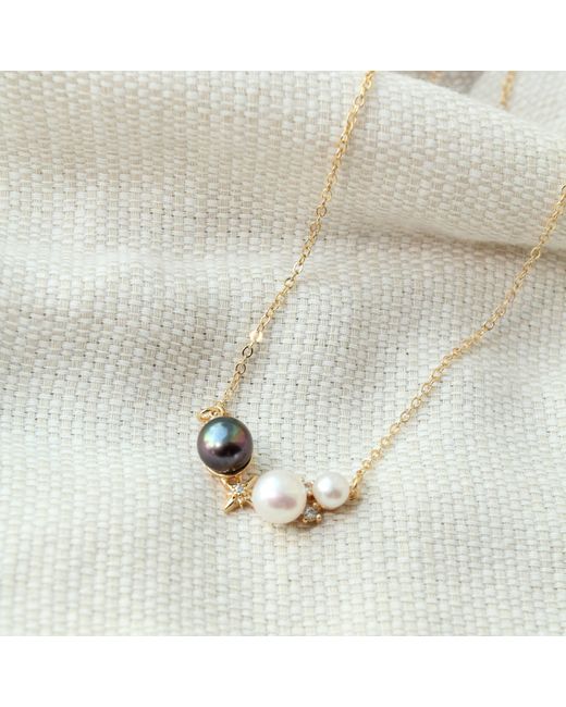 Ninemoo Metallic Eclipse Pearl Necklace
